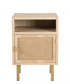 MACABANE Chevet 1 Niche 1 Porte Toile De Jute Pieds Métal Doré -Boutique Maisons du Monde chevet 1 niche 1 porte toile de jute pieds metal dore 4