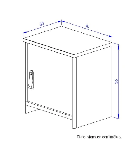 CALICOSY Chevet 1 Porte Effet Chêne H36cm 7 CALICOSY Chevet 1 Porte Effet Chêne H36cm – Image 5
