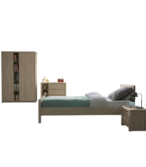 CALICOSY Chevet 1 Porte Effet Chêne H40cm 7 CALICOSY Chevet 1 Porte Effet Chêne H40cm – Image 5