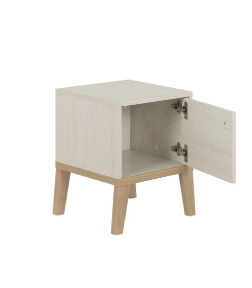 CALICOSY Chevet 1 Porte Pieds En Hêtre H47cm - Beige 5 CALICOSY Chevet 1 Porte Pieds En Hêtre H47cm - Beige – Image 3