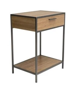 MACABANE Chevet 1 Tiroir 1 étagère Bois Sapin Et Métal -Boutique Maisons du Monde chevet 1 tiroir 1 etagere bois sapin et metal 5