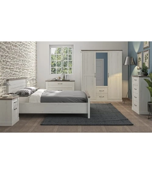 CALICOSY Chevet 1 Tiroir 1 Porte H61cm - Décor Chêne Blanchi 4 CALICOSY Chevet 1 Tiroir 1 Porte H61cm - Décor Chêne Blanchi – Image 2