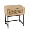 MACABANE Chevet 1 Tiroir Cannage Naturel Pieds Métal Noir -Boutique Maisons du Monde chevet 1 tiroir cannage naturel pieds metal noir
