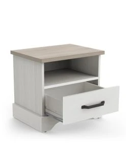 CALICOSY Chevet 1 Tiroir Et 1 Niche Blanche - L47,3 Cm -Boutique Maisons du Monde chevet 1 tiroir et 1 niche blanche l47 3 cm 3