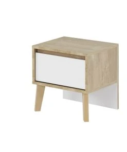 CALICOSY Chevet 1 Tiroir H41cm - Blanc -Boutique Maisons du Monde chevet 1 tiroir h41cm blanc 2