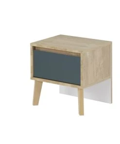 CALICOSY Chevet 1 Tiroir H41cm - Bleu -Boutique Maisons du Monde chevet 1 tiroir h41cm bleu 2