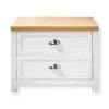 Casame Chevet 2 Tiroirs Blanc Et Décor Chêne L60 Cm