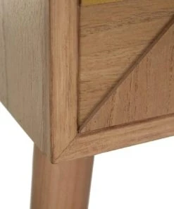 Altobuy Chevet 2 Tiroirs Bois Naturel Et Teinté Or -Boutique Maisons du Monde chevet 2 tiroirs bois naturel et teinte or 3