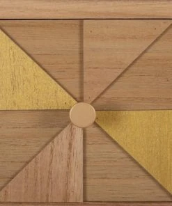 Altobuy Chevet 2 Tiroirs Bois Naturel Et Teinté Or -Boutique Maisons du Monde chevet 2 tiroirs bois naturel et teinte or 4