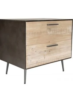 MACABANE Chevet 2 Tiroirs Bois Sapin Et Pieds Métal -Boutique Maisons du Monde chevet 2 tiroirs bois sapin et pieds metal 5