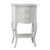 HELLIN Chevet 2 Tiroirs Couleur Crème Antique L40cm X L30cm X H65cm
