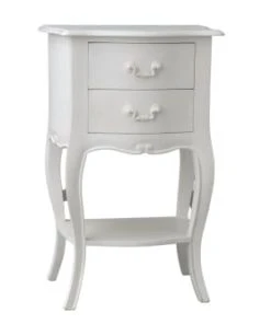 HELLIN Chevet 2 Tiroirs Couleur Crème Antique L40cm X L30cm X H65cm