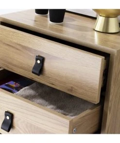 Casame Chevet 2 Tiroirs Pieds Métal Effet Chêne -Boutique Maisons du Monde chevet 2 tiroirs pieds metal effet chene 3