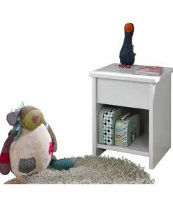 ID Kids Chevet Avec Tiroir Effet Bois Blanc
