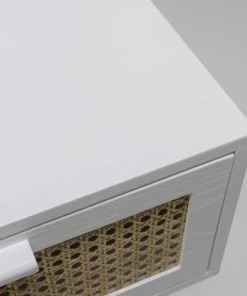 MACABANE Chevet Blanc 1 Tiroir Cannage Naturel -Boutique Maisons du Monde chevet blanc 1 tiroir cannage naturel 5