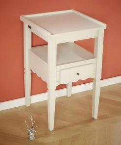 Robin Des Bois Chevet / Bout De Canapé En Pin 1 Tiroir Soie Grège -Boutique Maisons du Monde chevet bout de canape en pin 1 tiroir soie grege 2