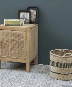 Casatera Chevet Chêne Et Cannage Bois Clair -Boutique Maisons du Monde chevet chene et cannage bois clair 2