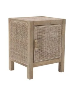 Casatera Chevet ChĂȘne Et Cannage Bois Clair