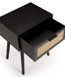 MACABANE Chevet En Bois 1 Tiroir Cannage Noir -Boutique Maisons du Monde chevet en bois 1 tiroir cannage noir 4