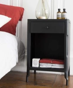Decoclico Factory Chevet En Métal 1 Tiroir 1 Niche Noir -Boutique Maisons du Monde chevet en metal 1 tiroir 1 niche noir 2