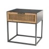 MACABANE Chevet En Métal Noir 1 Tiroir Cannage Couleur Naturelle -Boutique Maisons du Monde chevet en metal noir 1 tiroir cannage couleur naturelle