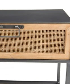 MACABANE Chevet En Métal Noir 1 Tiroir Cannage Couleur Naturelle -Boutique Maisons du Monde chevet en metal noir 1 tiroir cannage couleur naturelle 3