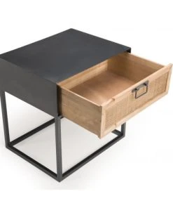 MACABANE Chevet En Métal Noir 1 Tiroir Cannage Couleur Naturelle -Boutique Maisons du Monde chevet en metal noir 1 tiroir cannage couleur naturelle 4