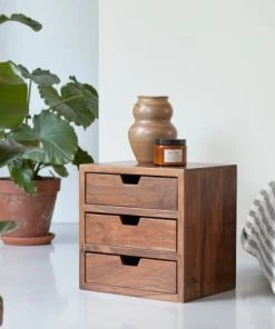 Tikamoon Chevet En Palissandre Massif 3 Tiroirs -Boutique Maisons du Monde chevet en palissandre massif 3 tiroirs 3