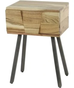 Vivabita Chevet Industriel En Acacia Massif Naturel