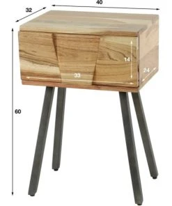 Vivabita Chevet Industriel En Acacia Massif Naturel -Boutique Maisons du Monde chevet industriel en acacia massif naturel 3