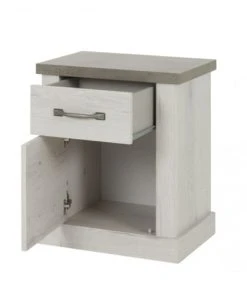 Deladeco Chevet Style Campagne Chêne Blanchi/béton -Boutique Maisons du Monde chevet style campagne chene blanchi beton 1