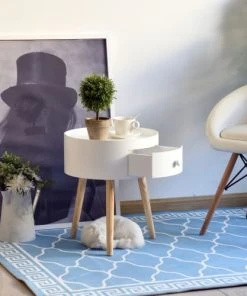 HOMCOM Chevet Table De Nuit Ronde 1 Tiroir Design Scandinave Bicolore 12 HOMCOM Chevet Table De Nuit Ronde 1 Tiroir Design Scandinave Bicolore -Boutique Maisons du Monde chevet table de nuit ronde 1 tiroir design scandinave bicolore 4