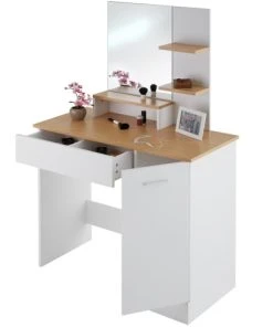 Tectake Coiffeuse ZOE Moderne Blanc -Boutique Maisons du Monde coiffeuse zoe moderne blanc 2