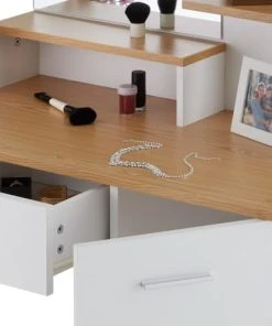 Tectake Coiffeuse ZOE Moderne Blanc -Boutique Maisons du Monde coiffeuse zoe moderne blanc 3