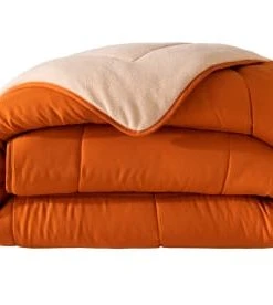 Becquet Couette 240x220 Orange Double Face 400 G/m2 -Boutique Maisons du Monde couette 240x220 orange double face 400 g m2 hebe 1