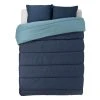 BLEU CALIN Couette Bicolore Imprimée Chaude 400g/m2 140x200cm -Boutique Maisons du Monde couette bicolore imprimee chaude 400g m2 140x200cm