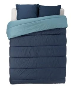 BLEU CALIN Couette Bicolore Imprimée Chaude 400g/m2 140x200cm