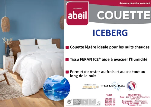 Abeil Couette Légère 200 X 200 Cm Polyester Feran Ice® Blanc 6 Abeil Couette Légère 200 X 200 Cm Polyester Feran Ice® Blanc – Image 4