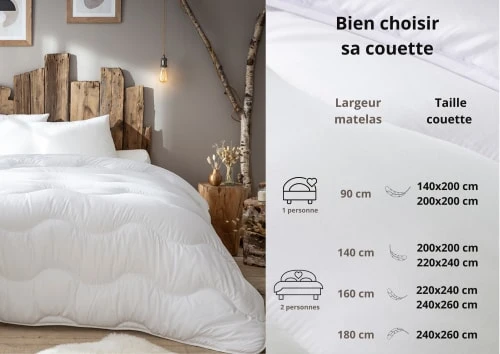 Abeil Couette Tempérée 240 X 260 Cm Polyester Bicolore Gris Et Blanc 7 Abeil Couette Tempérée 240 X 260 Cm Polyester Bicolore Gris Et Blanc – Image 5