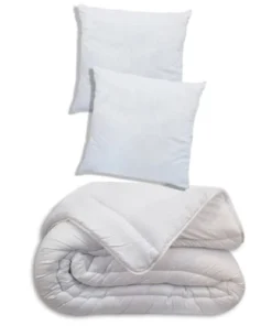 Idliterie Couette Tempérée 240x260 2 Oreillers Polyester 60x60 Pour Lit 160x200
