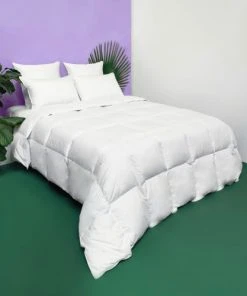 WAKE ME GREEN Couette TEMPEREE 40% Duvet - Coton 140x200 Cm -Boutique Maisons du Monde couette temperee 40 duvet coton 140x200 cm 1