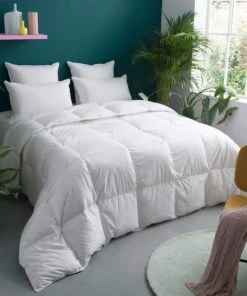 WAKE ME GREEN Couette TEMPEREE 80% Duvet - Coton 240x260 Cm -Boutique Maisons du Monde couette temperee 80 duvet coton 240x260 cm 1