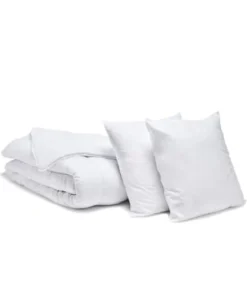 BLEU CALIN Ensemble Anti-acariens Couette Chaude 220x240cm + 2 Oreillers 60x60cm