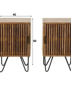 Vivabita Ensemble De 2 Chevets Industriels En Manguier Massif -Boutique Maisons du Monde ensemble de 2 chevets industriels en manguier massif 4