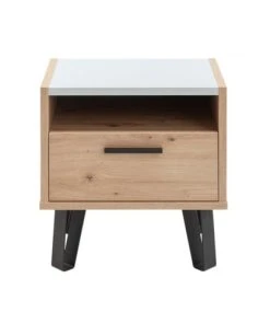 Meubletmoi Lot De 2 Tables De Chevet Décor Chêne Clair Et Gris Clair Laqué -Boutique Maisons du Monde lot de 2 tables de chevet decor chene clair et gris clair laque 2