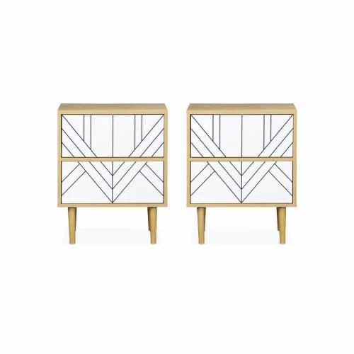 Alice's Garden Lot De 2 Tables De Chevet Décor Et Bois Blanc 6 Alice's Garden Lot De 2 Tables De Chevet Décor Et Bois Blanc – Image 4