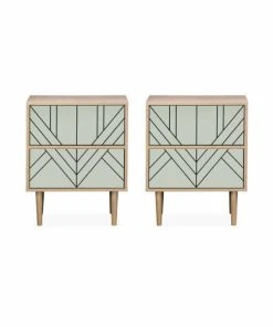 Alice's Garden Lot De 2 Tables De Chevet Décor Et Bois Vert Céladon -Boutique Maisons du Monde lot de 2 tables de chevet decor et bois vert celadon 3