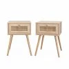 Alice's Garden Lot De 2 Tables De Chevet Effet Bois Et Cannage, 1 Tiroir -Boutique Maisons du Monde lot de 2 tables de chevet effet bois et cannage 1 tiroir