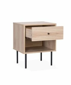 Alice's Garden Lot De 2 Tables De Chevet Effet Bois Rainuré -Boutique Maisons du Monde lot de 2 tables de chevet effet bois rainure 5