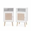 Alice's Garden Lot De 2 Tables De Chevet En Cannage, Blanc -Boutique Maisons du Monde lot de 2 tables de chevet en cannage blanc